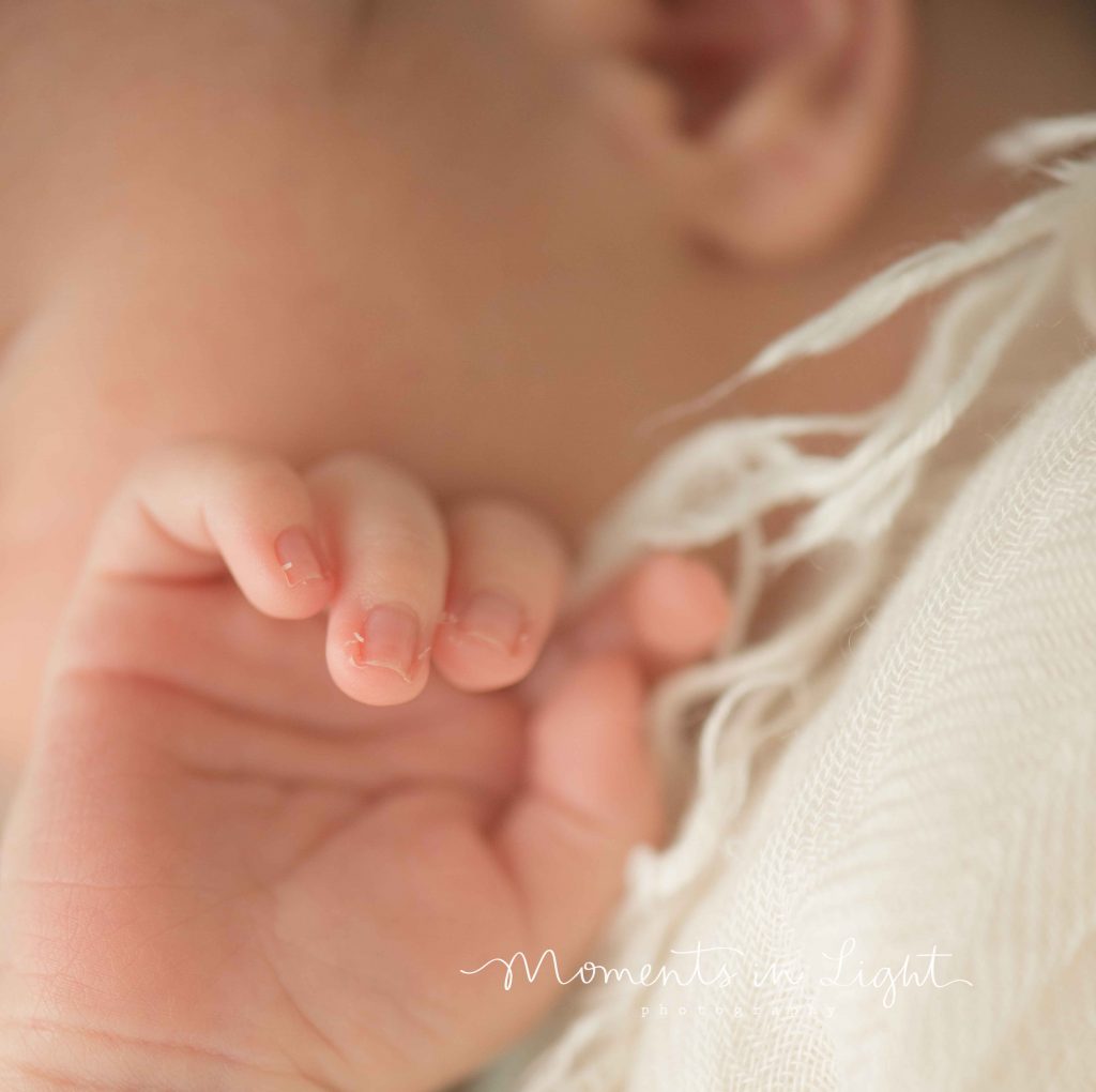 close up of newborn baby hand in The Woodlands, Texas