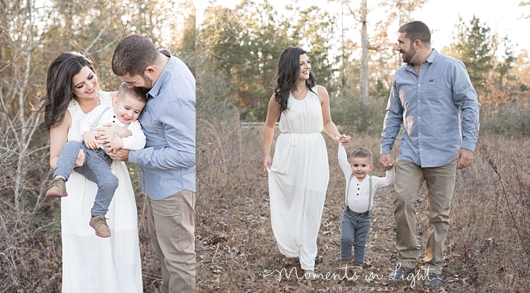 A boy swings between his parents' arms | Natural Light Photography In Houston | Moments In Life Photography