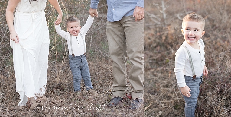 A little boy stands in a field | Natural Light Photography In Houston | Moments In Life Photography