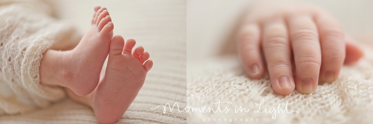 Closeups of baby hands and feet by newborn photographer in The Woodlands